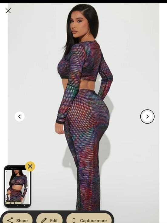 Fashion Nova Multicolor Mesh Maxi Skirt - Rainbow Print - Picture 5 of 8
